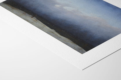 The Monk by the Sea art print by Caspar David Friedrich on textured fine art paper, close-up view at an angle.