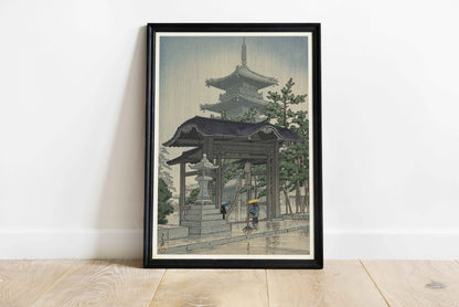 Le temple Zentsuji à Sanshu - Estampe japonaise de Kawase Hasui