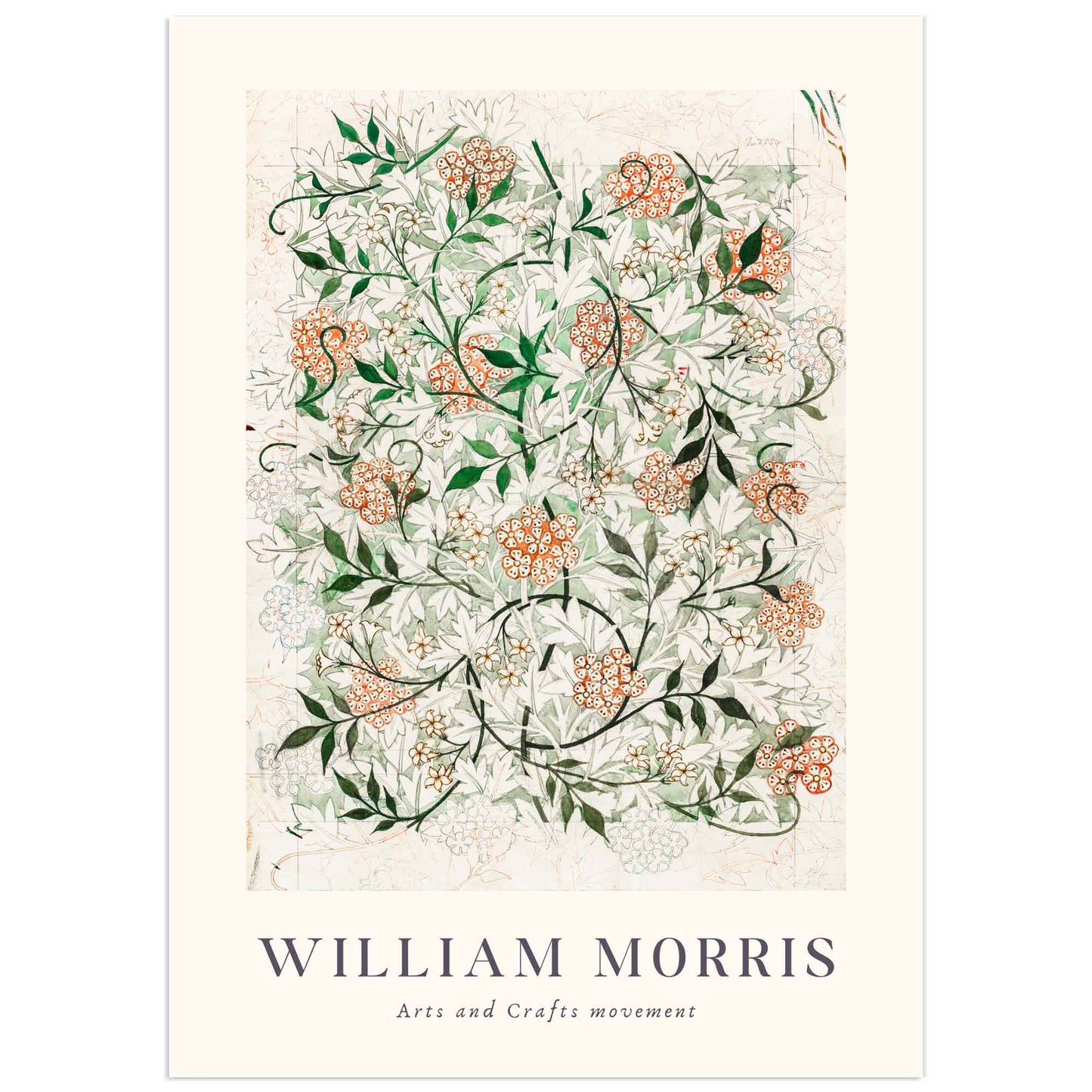 Affiche William Morris - Motif Jasmin 2