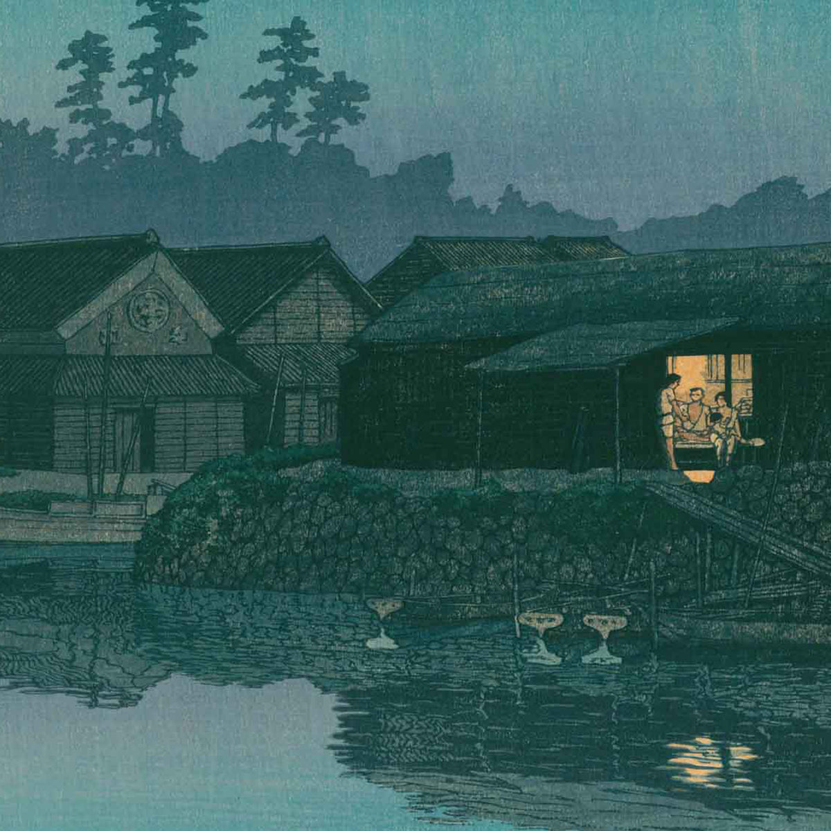 Village de pêcheurs, Arai, Enshu — Kawase Hasui
