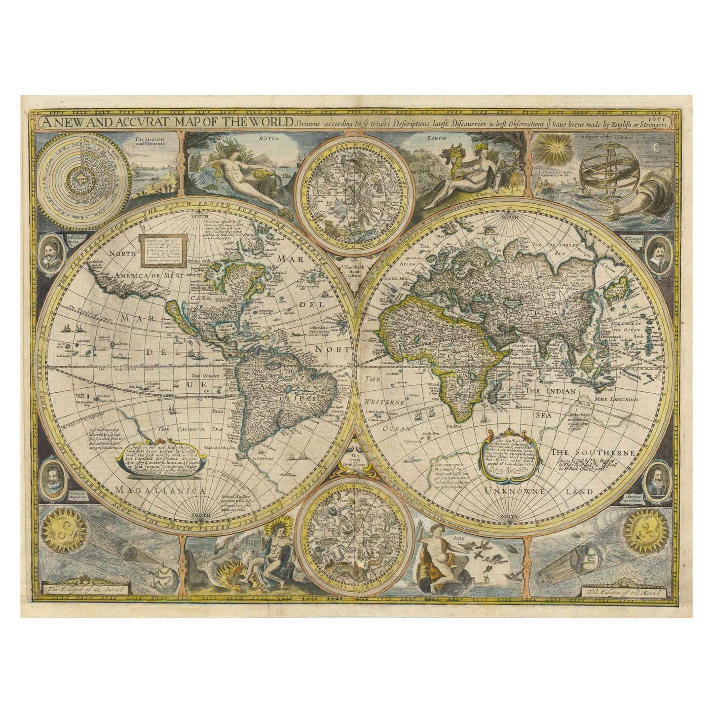 La célèbre carte du monde à double hémisphère de John Speed