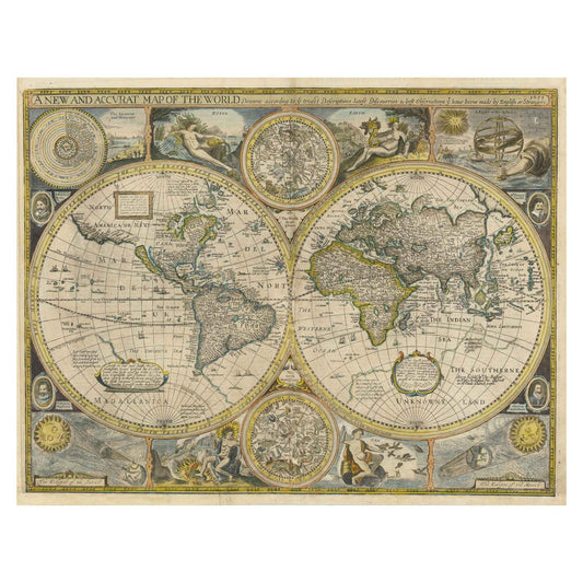 John Speed’s Acclaimed Double hemisphere World Map