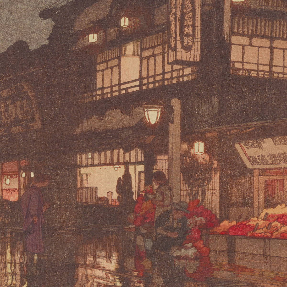 Kagurazaka Street after a Night Rain (1929) – Hiroshi Yoshida