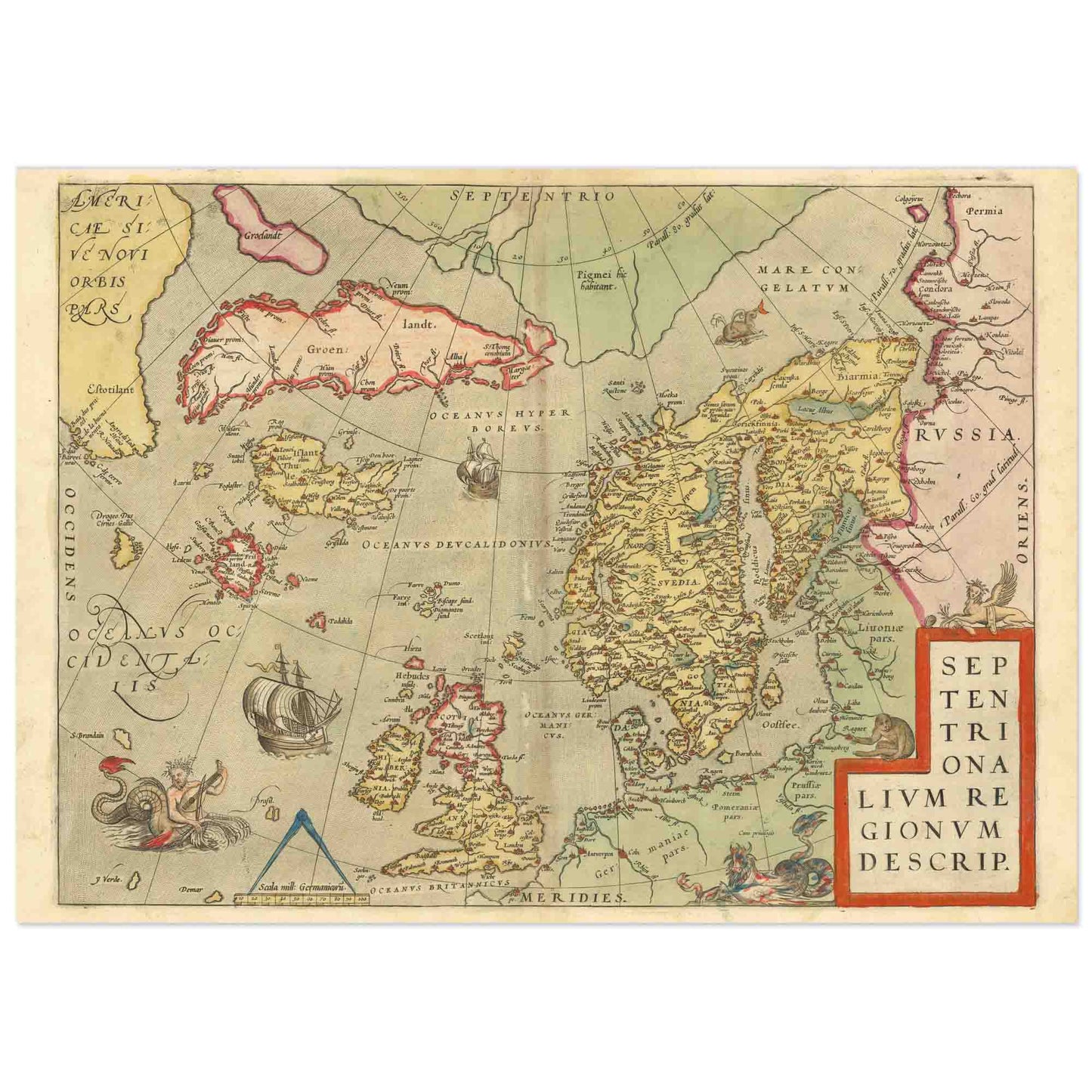 Carte d'Ortelius de l'Atlantique Nord