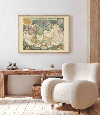 Planiglobii Decorative double hemisphere world map