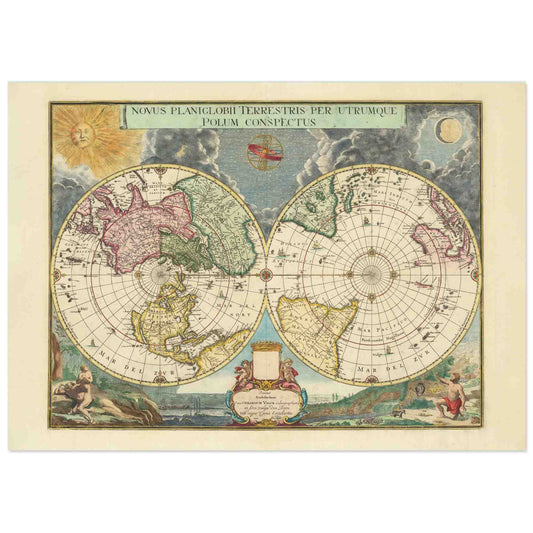 Planiglobii Decorative double hemisphere world map