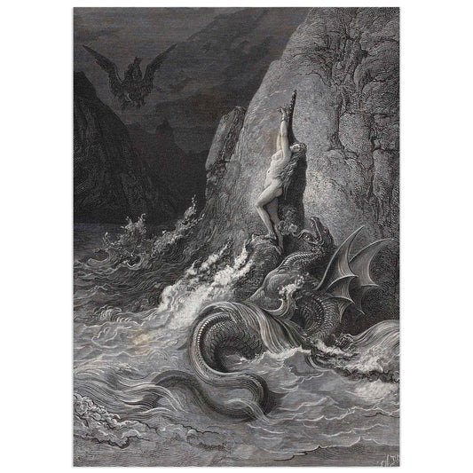 Captive and sea monster, Gustave Doré