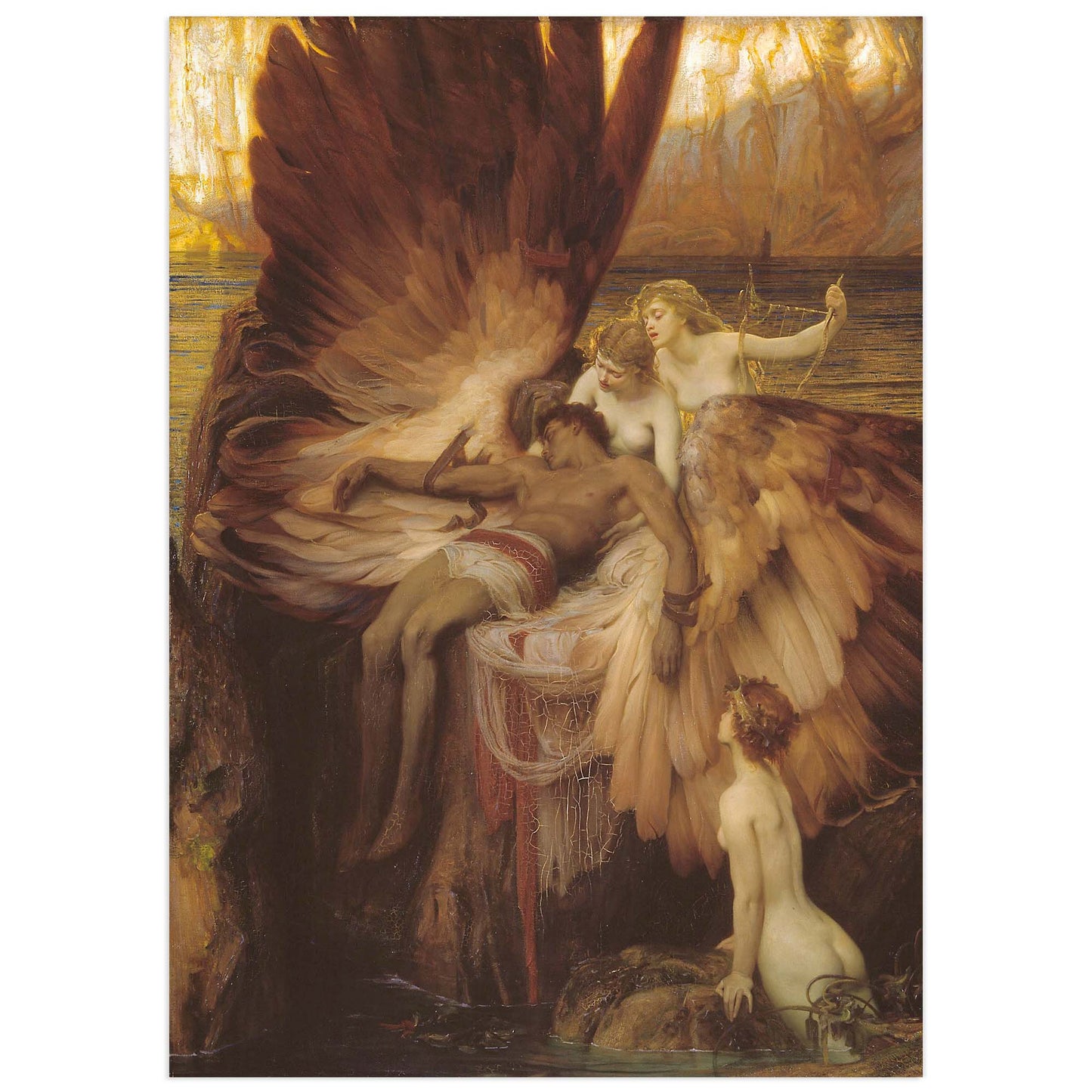 Reproduction on museum paper of Lament for Icarus by Herbert Draper