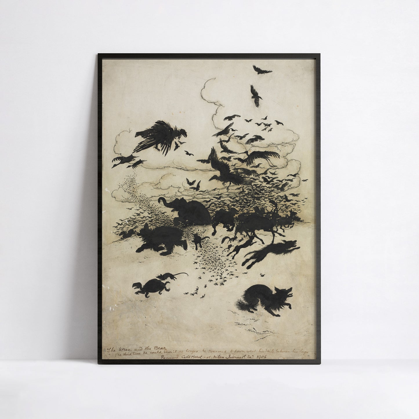 The Wren and the Bear – Affiche Arthur Rackham