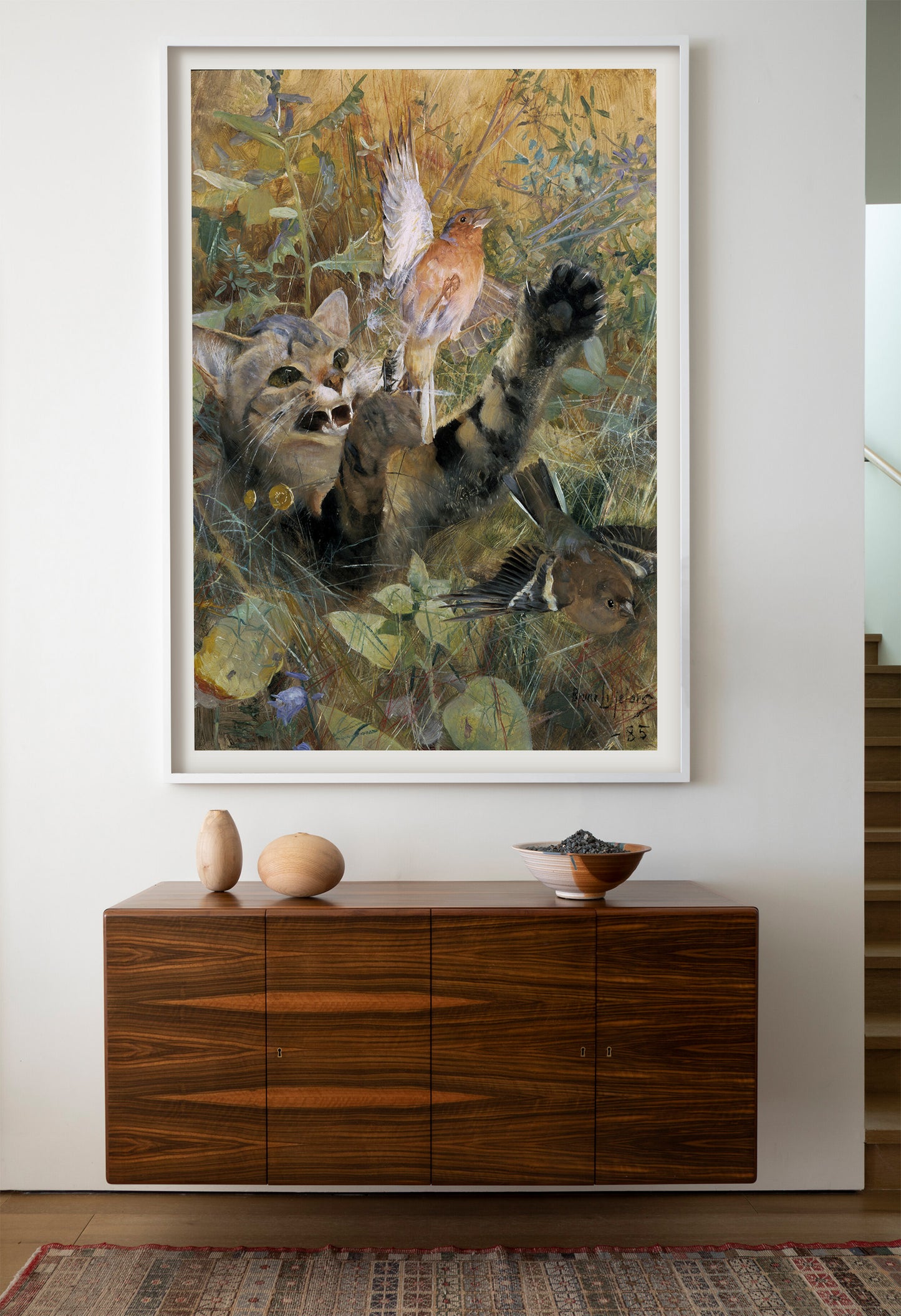 Un chat et un pinson, de Bruno Liljefors